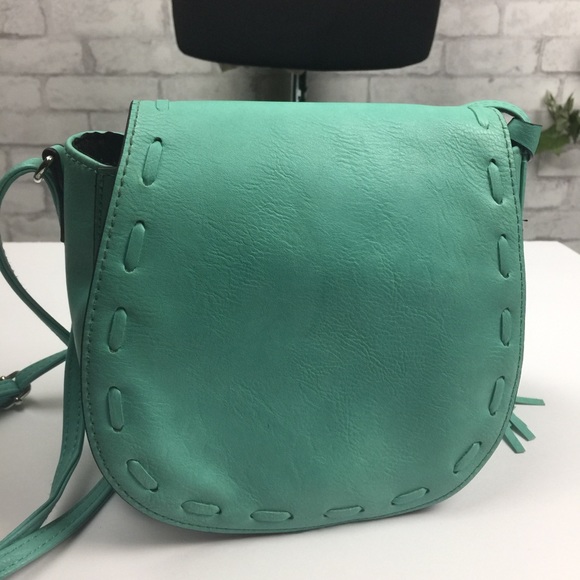 No Boundaries Teal Crossbody Saddlebag Purse - Picture 5 of 8
